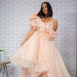 Peach GownNeha Dhupia 2